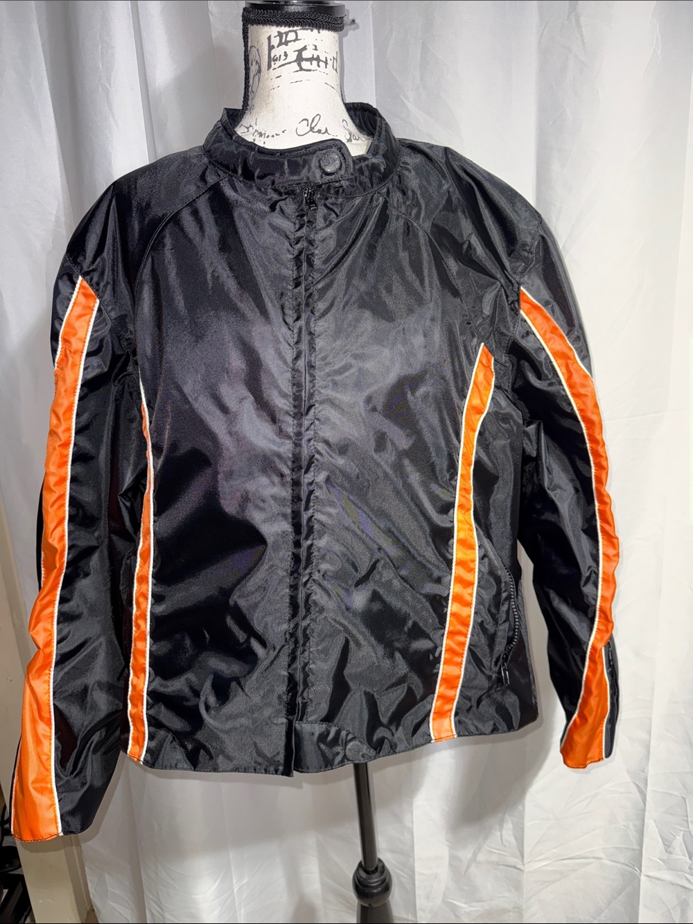 Harley-Davidson NexGen Black Jacket with Orange Trim & Embroidered Logo